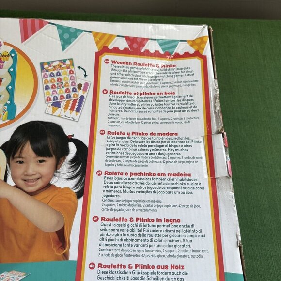 MELISSA & DOUG Fun at the Fair! Wooden Two-Sided Roulette & Plinko Games New Toy - Picture 3 of 3